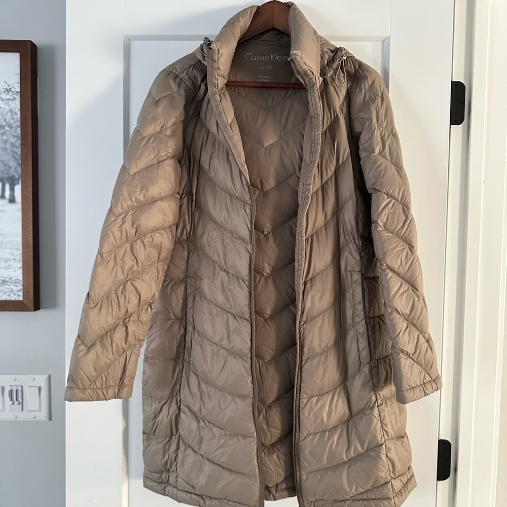 Calvin Klein Tan Quilted Coat